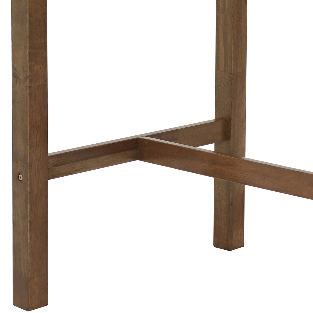 Counter-Height Wooden Dining Table Weathered Oak Finish B19414
