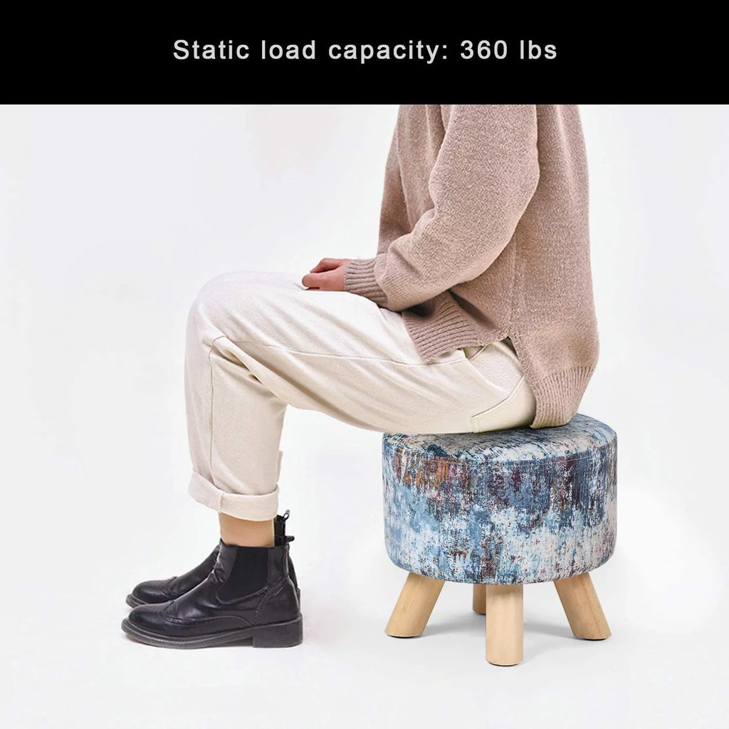 Round Fabric Padded Ottoman Foot Rest Stool N972548