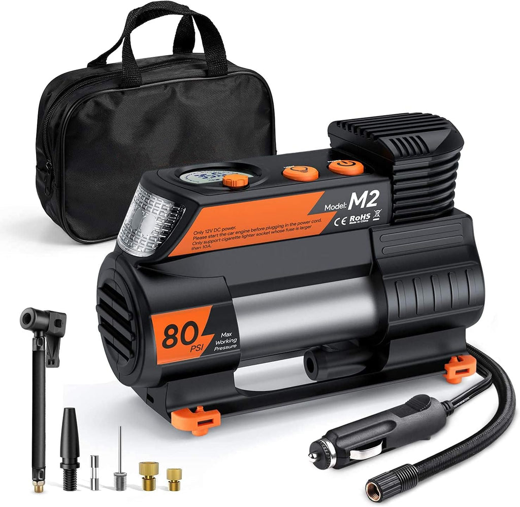 12V DC Digital Portable Air Compressor Pump with Digital Pressure Gauge W29970