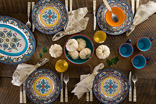16 Piece Dinnerware Set, Service for 4, Multicolor Z805571