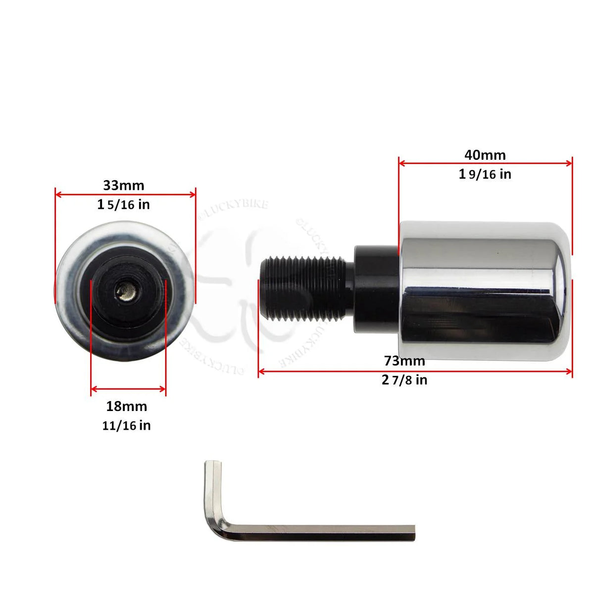 Chrome Handle Bar End Slider F844262