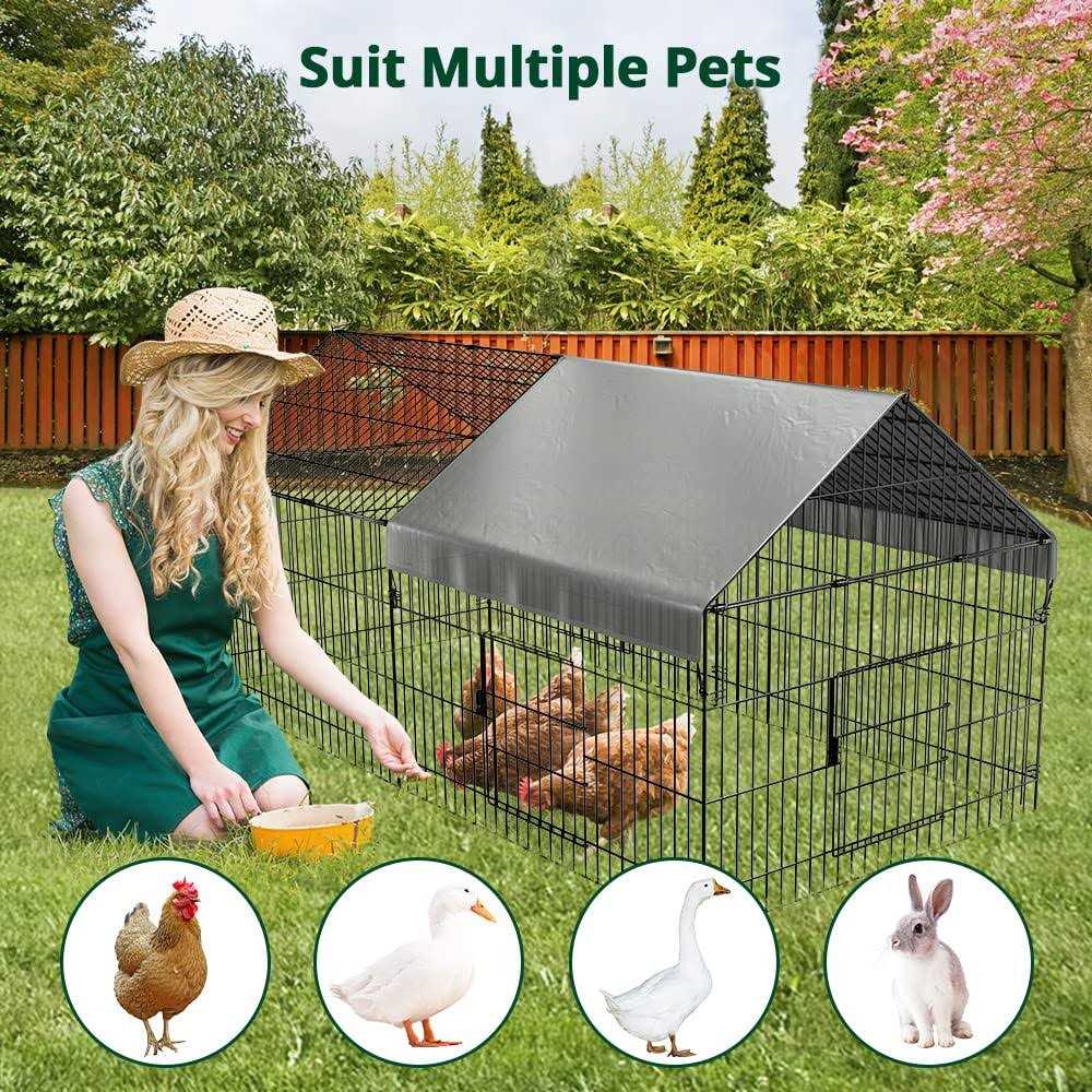 Chicken Coop with Cover Metal Portable D282243