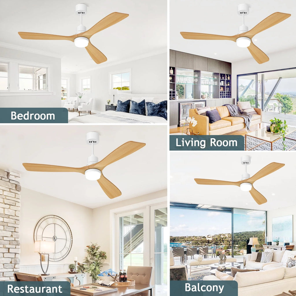 52'' White Ceiling Fan with Light and Remote Control Z6197
