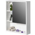 Wall Mount Mirrored Storage Cabinet with Open Shelf E353906