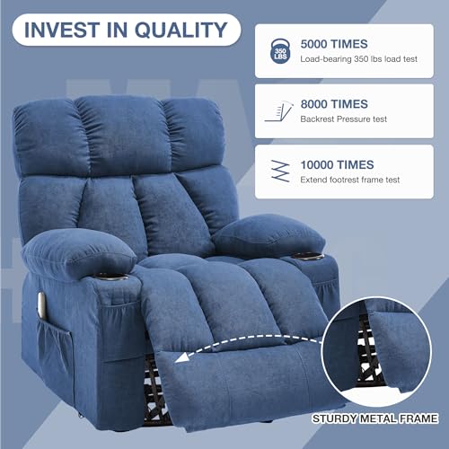 Grey Massage Rocker Recliner Chair with Heat and Vibration K4008