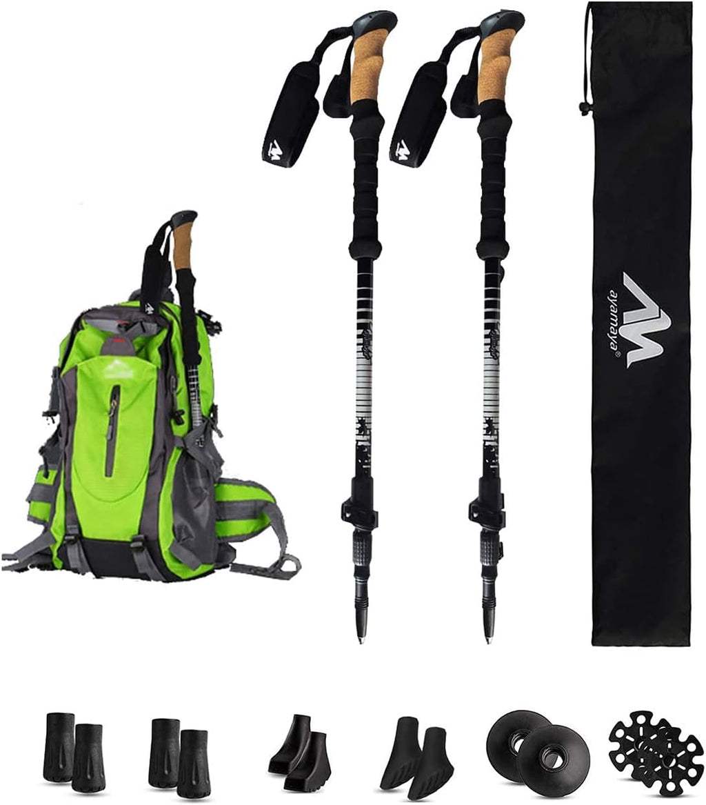 Trekking Poles with Cork Grip Carbon Fiber F829589