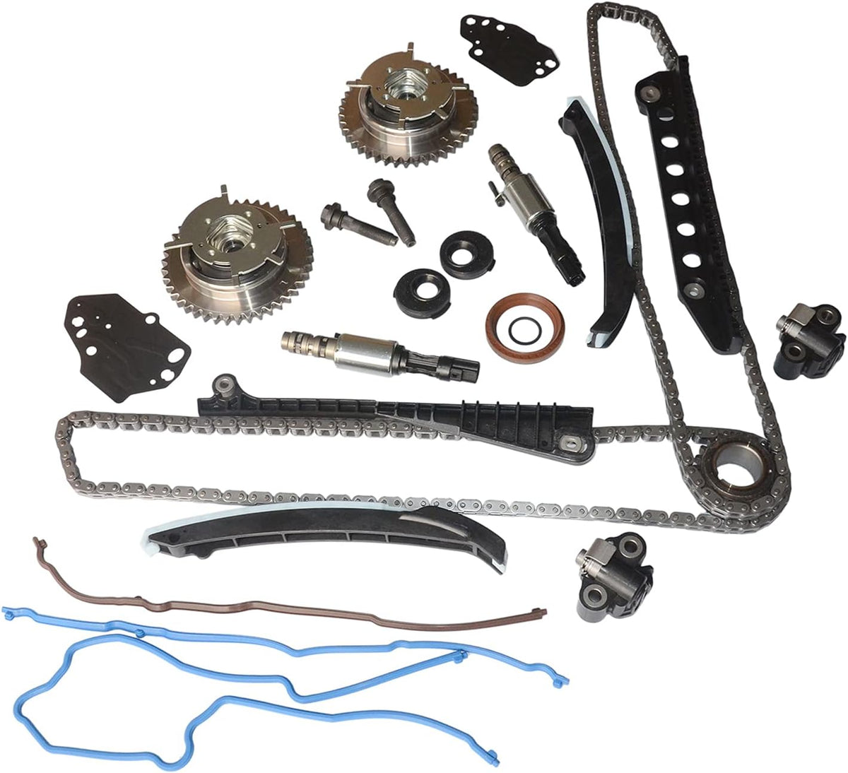 Variable Camshaft Timing Chain Kit with VCT Solenoids for 5.4L 3V Triton Q504