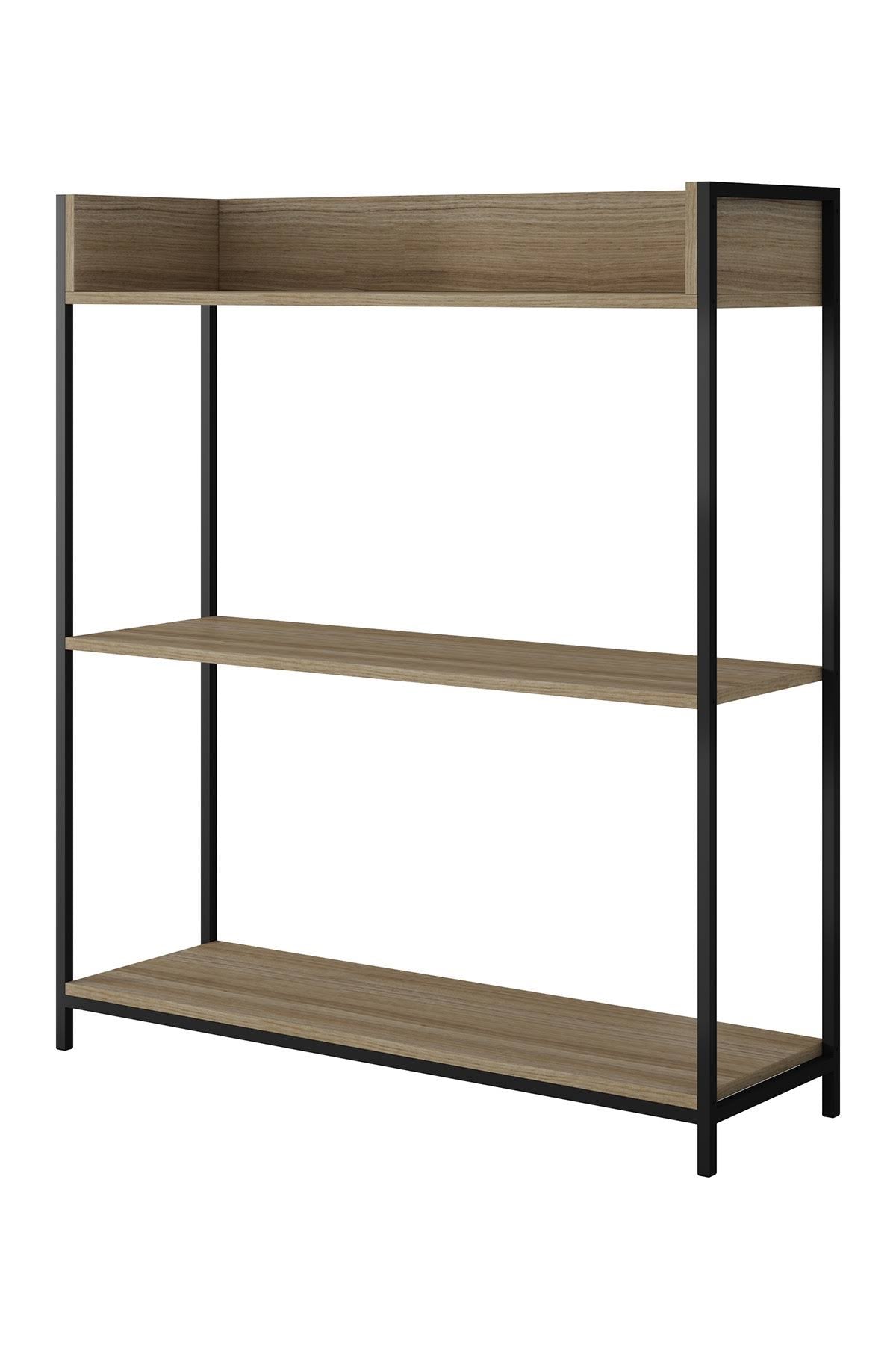 3 Shelves Dark Oak Bookcase H857