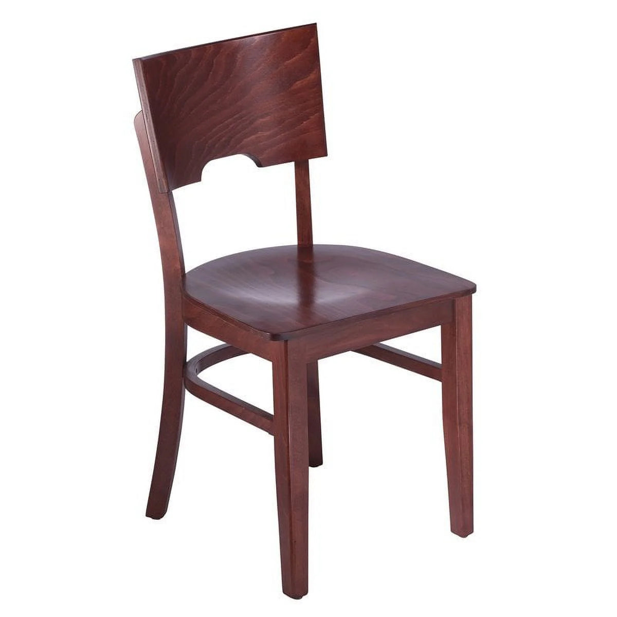 Mahogany Wood Seat Side Chair Set of 2 D1380