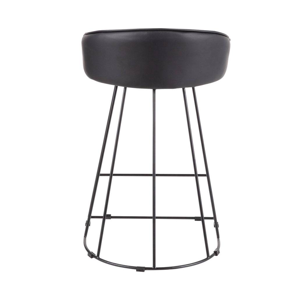 Set of 2 Contemporary Counter Stool Black/White U900