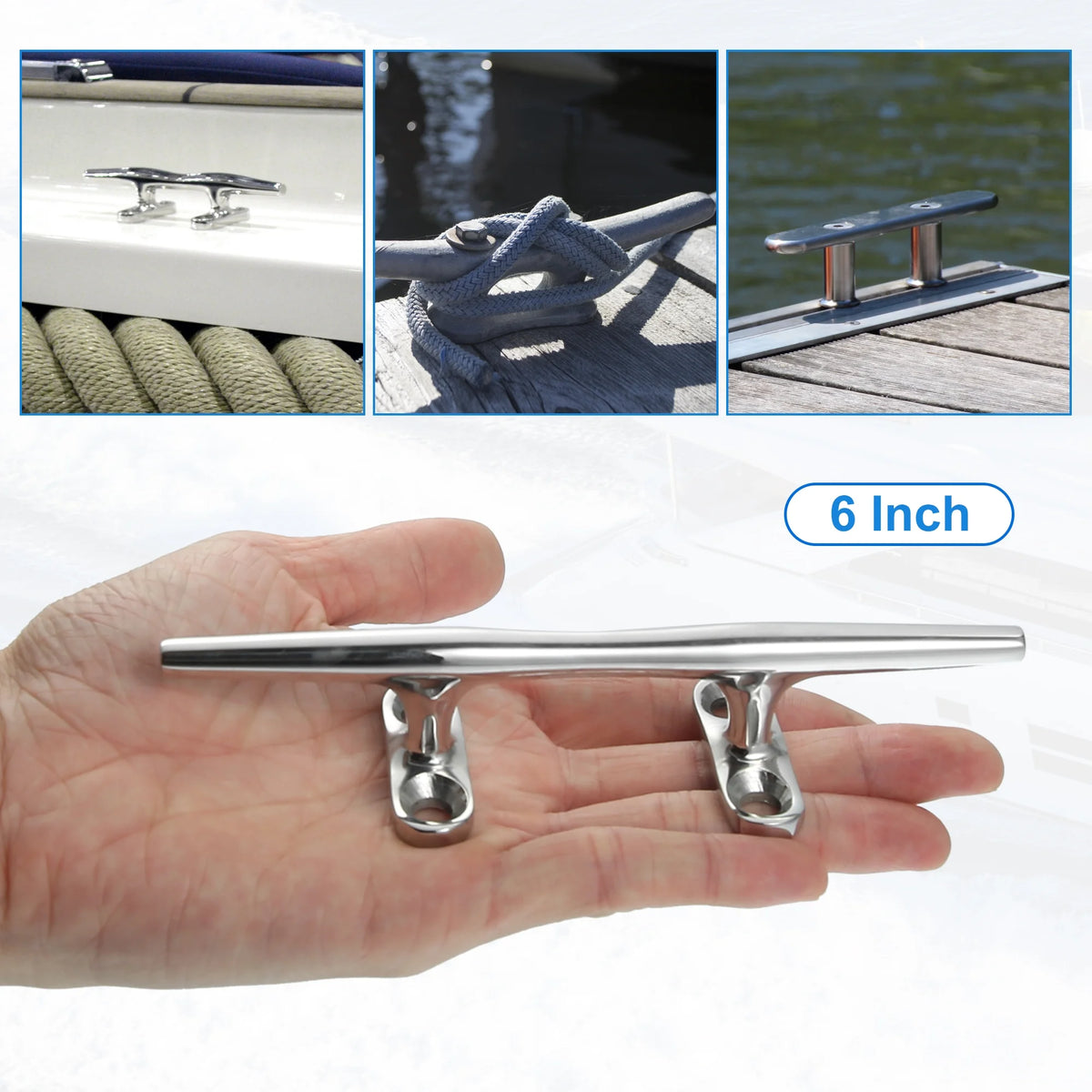 Stainless Steel Flagpole Cleat Hook Deck Cleat Rope Cleat Handle for Marine Boat Ship T21132
