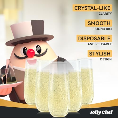 24 Pack 9 Oz Clear Plastic Champagne Flutes J251