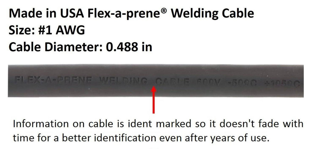 300 Amp Welding Ground Clamp Lead Assembly, #1 AWG Cable (100 Feet) E714