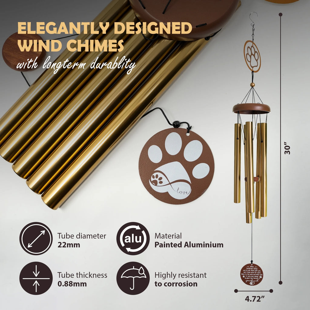 Memorial Wind Chimes with Sympathy Card, 30 inch W444