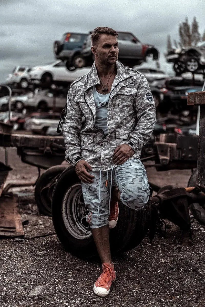 Size Up Sand Camo Military Zip Up S2827