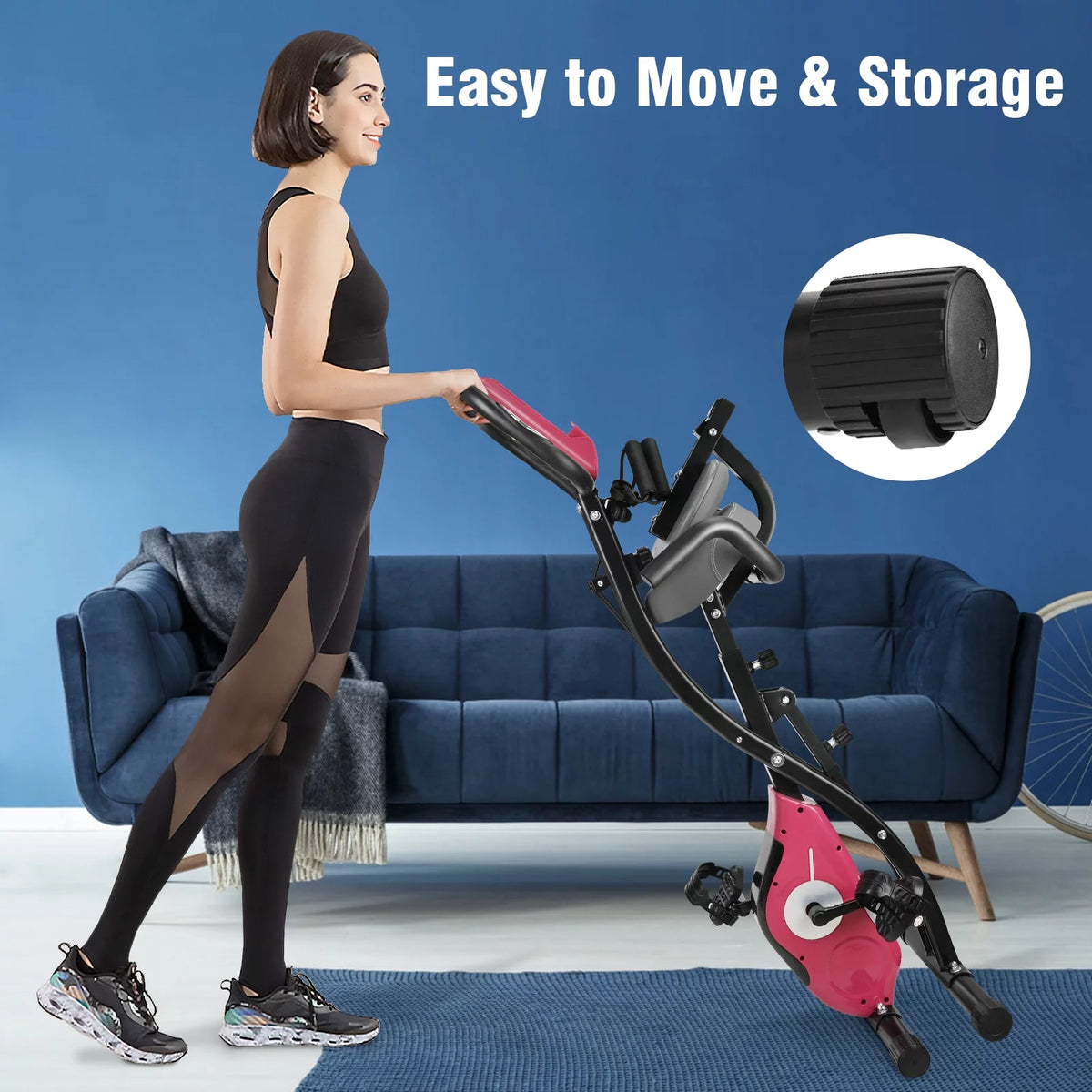 White Magnetic Folding Exercise Bike L716