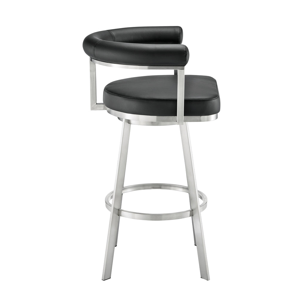 Black/Chrome Swivel Bar Stool K225008