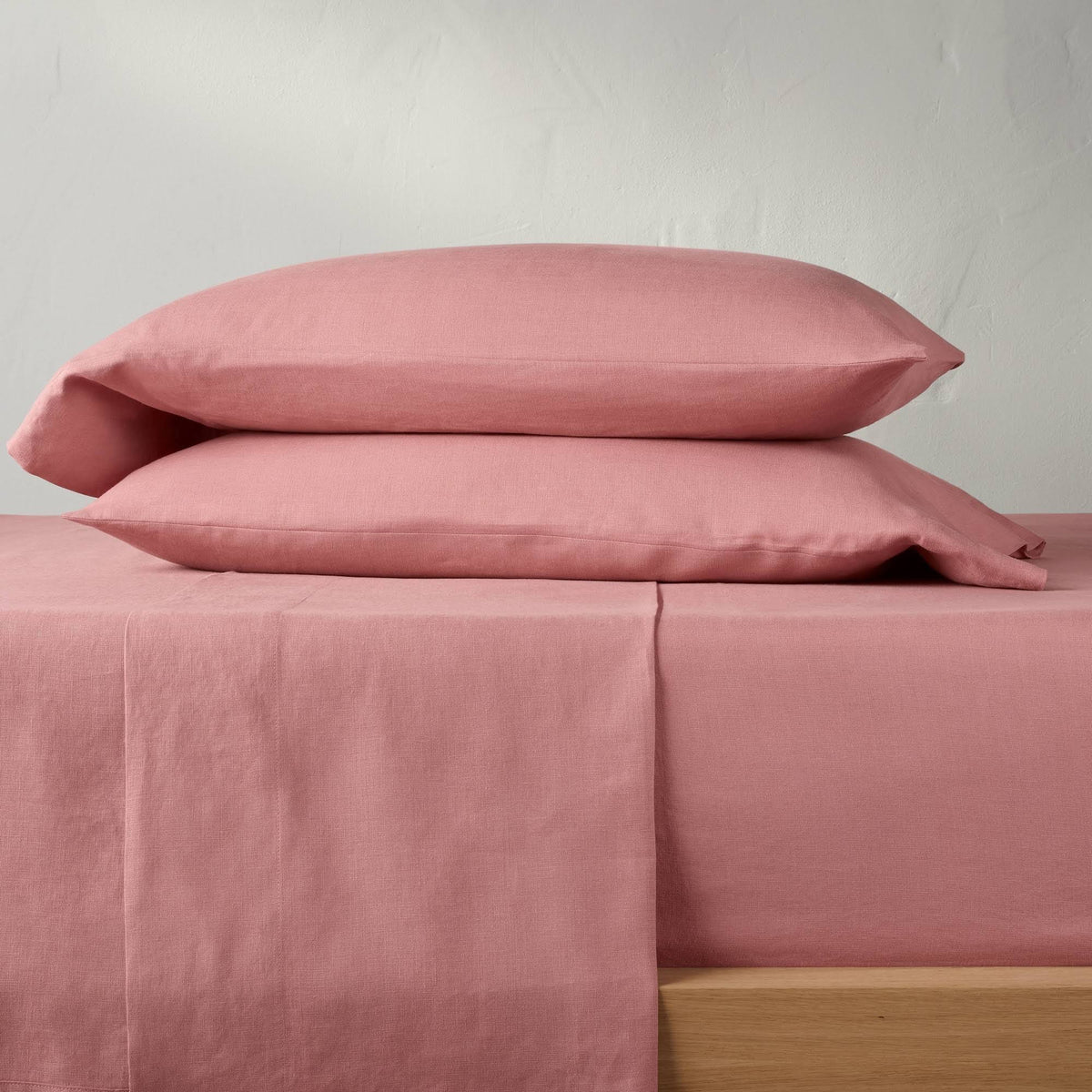 Queen 100% Washed Linen Solid Sheet Set D7232