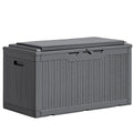 100 Gallon Resin Outdoor Storage Bench with Cushions G5012