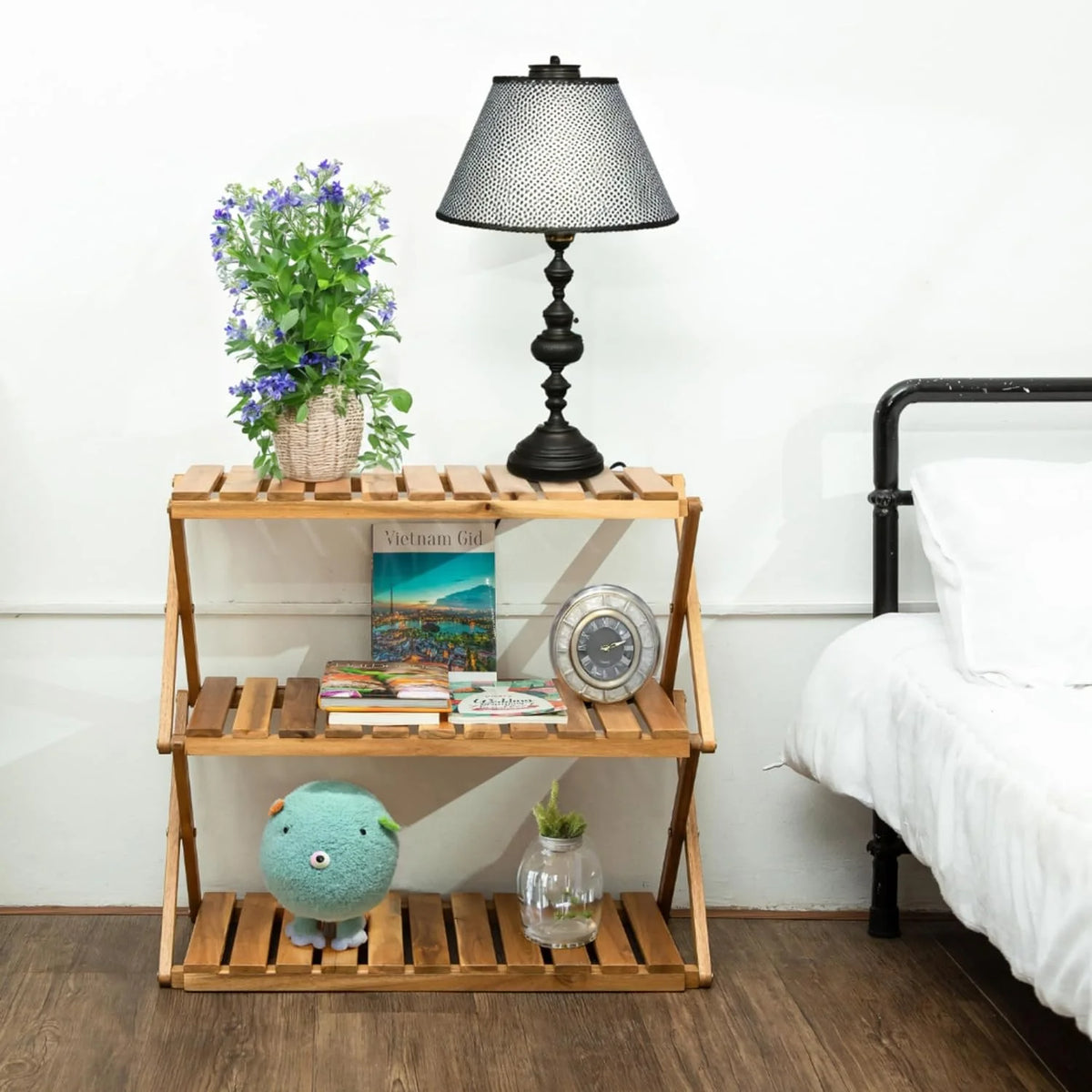 3 Tier Acacia Wood Folding Shelf B2479