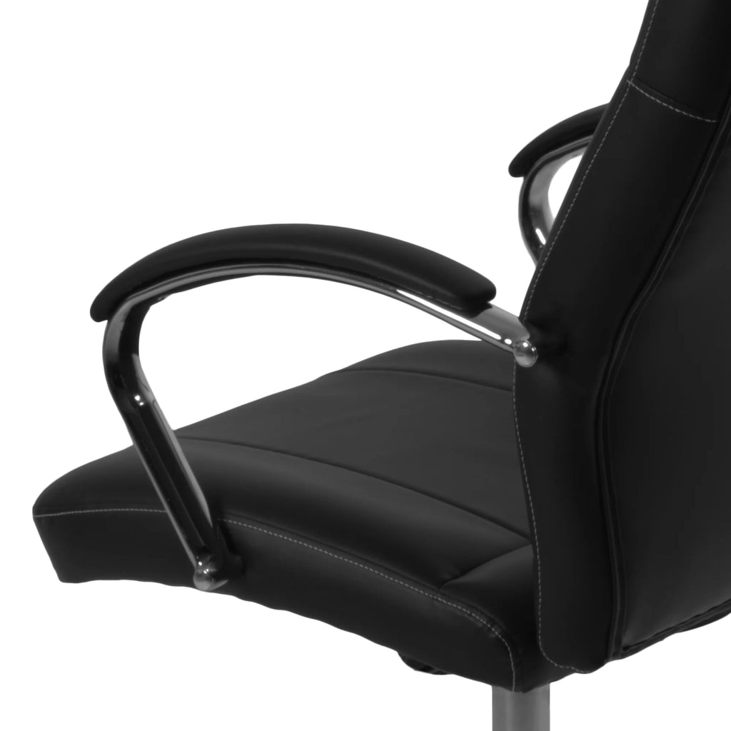 Black Leatherette Executive Office Chair with Arms N84354