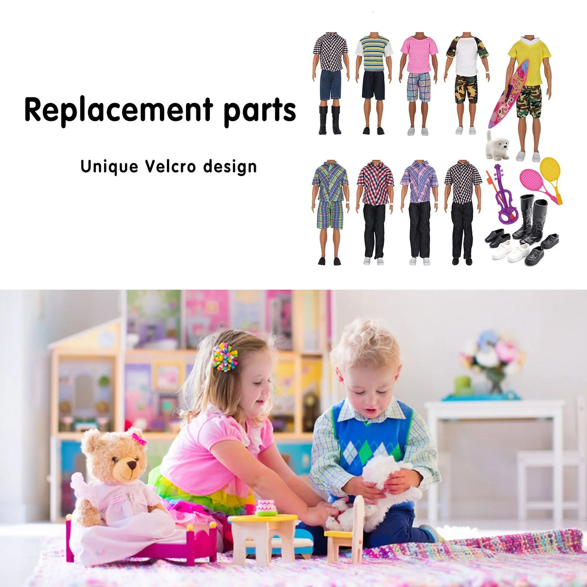 16 Pieces Boyfriend Dolls Clothing Shoes Handmade 11inch Toys M69652