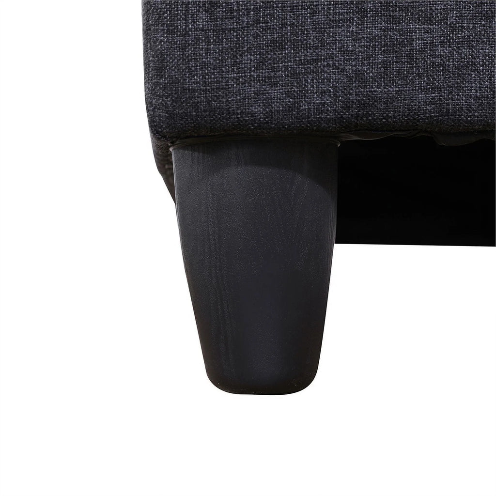 Black Grey Linen 2 Piece Sectional Sofa F909210