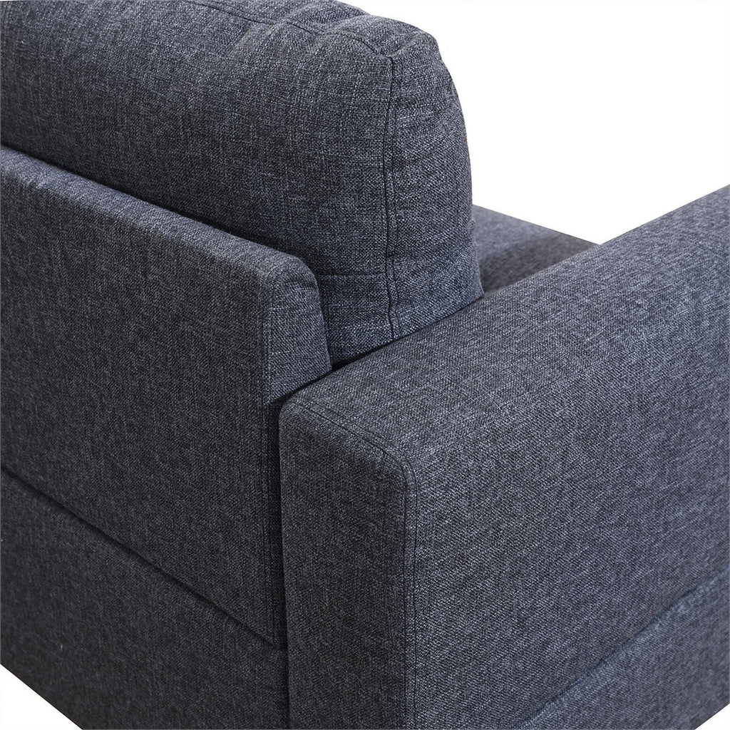 Black Grey Linen 2 Piece Sectional Sofa F909210
