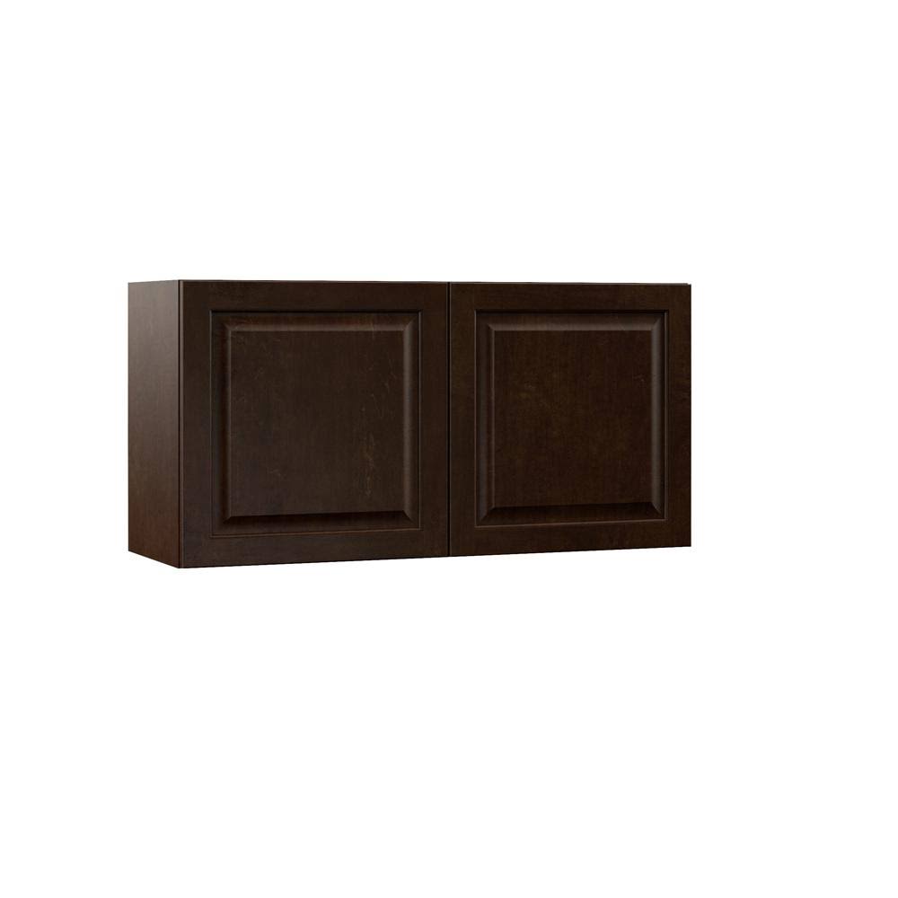 Assembled 36x18x12 in. Wall Bridge Kitchen Cabinet in Espresso, Brown R7409