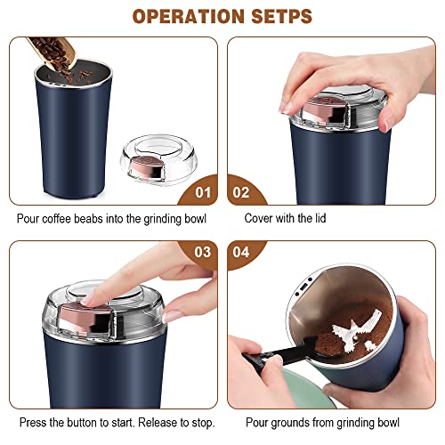 Stainless Steel Coffee Grinder (WHITE) Q80031