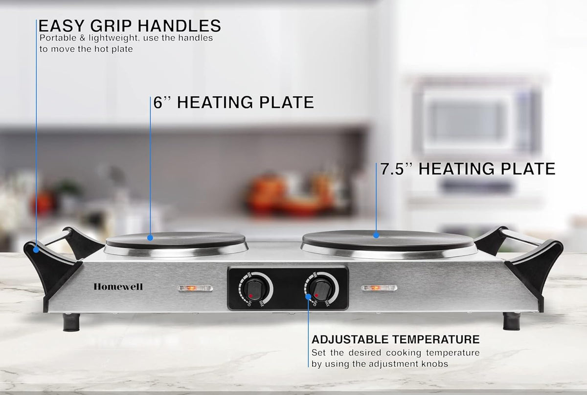 Electric Cast Iron Hot Plate Pack of 2 N452