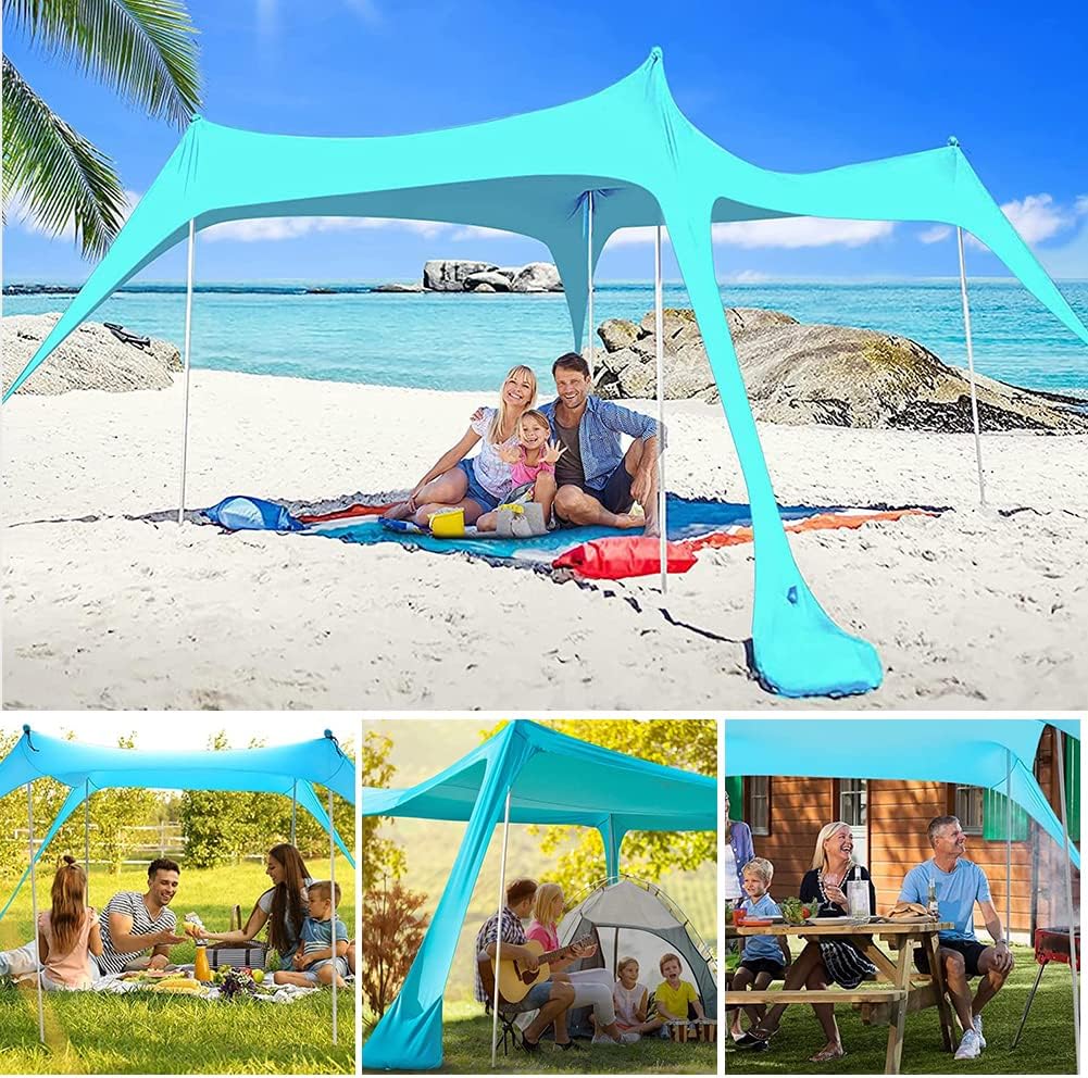 10 x 10 FT UPF50+ Beach Tent Sun Shelter with Carrying Bag F7409