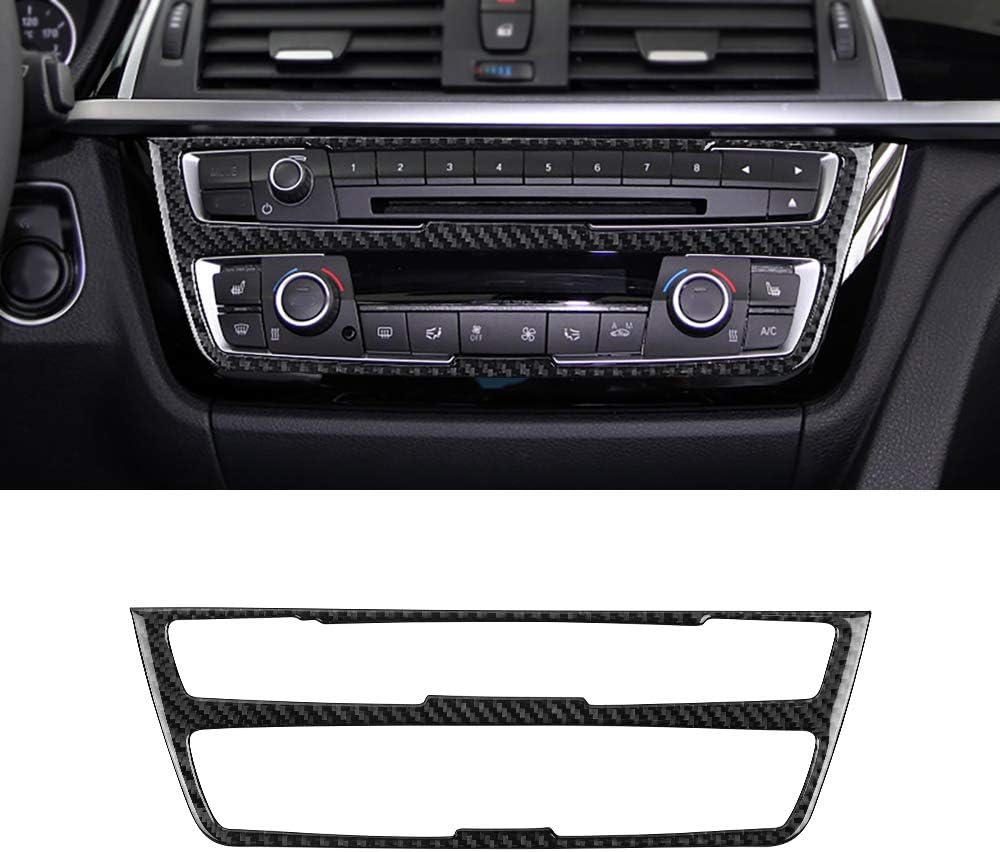 Black Carbon Fiber Center Console CD Panel Trim O944
