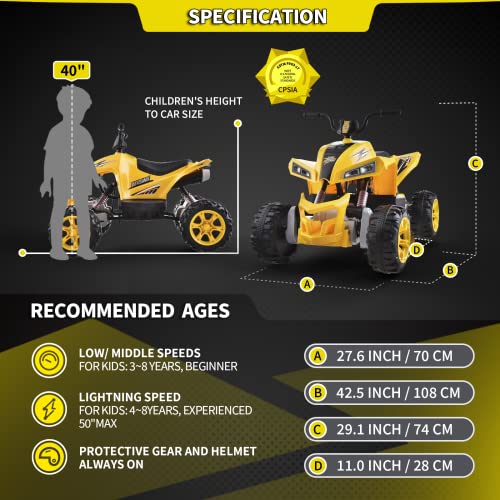 Black 24V Ride on ATV Kids Quad 4-Wheeler Electric 4WD with 9AH Battery K799