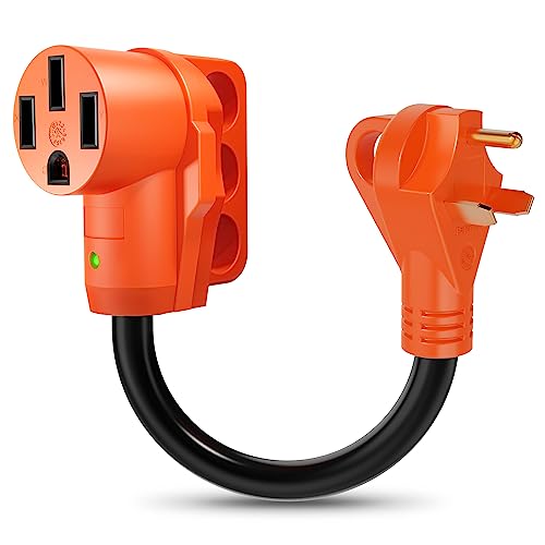 30 Amp RV Generator Adapter Cord 4 Prong NEMA L14-30P to TT-30R STW 10/3 Power Cord (18 Inch) U395752