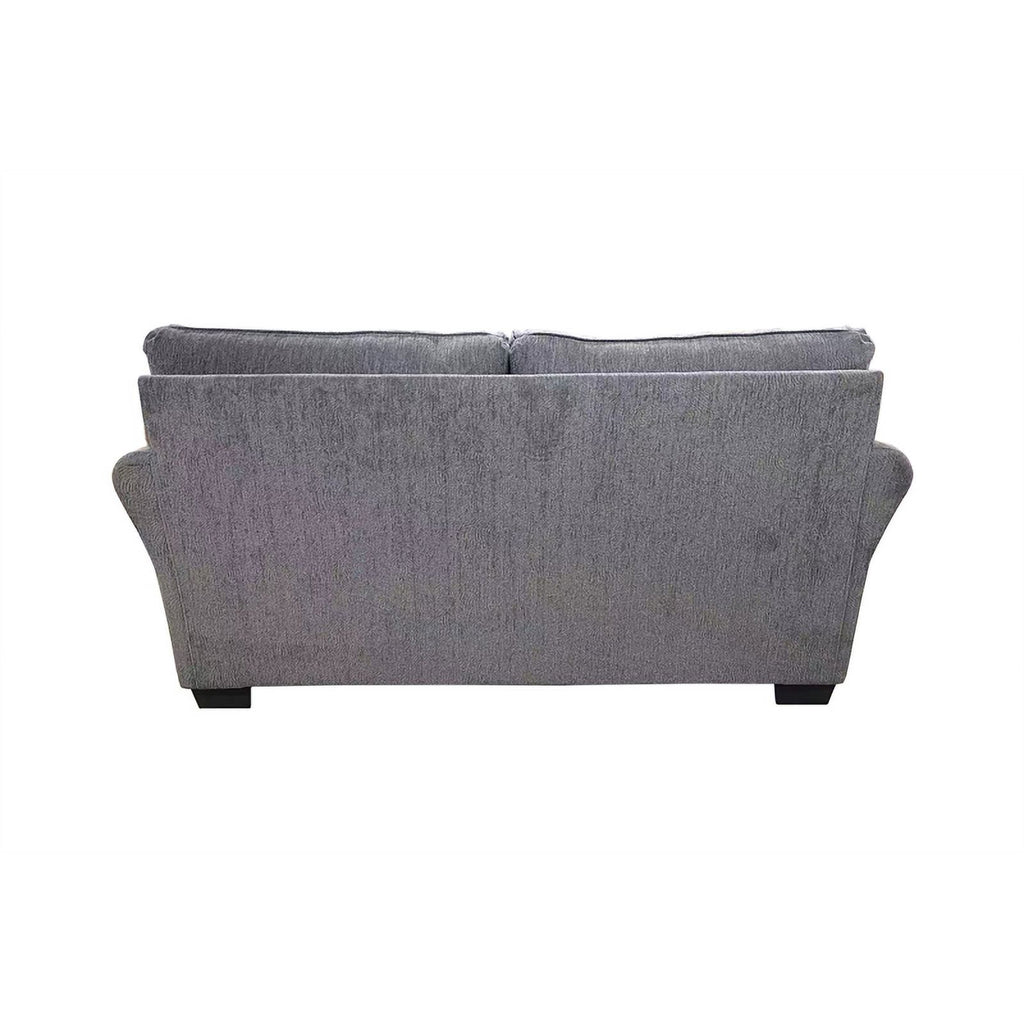 Modern Chenille Fabric Reversible Loveseat in Gray P935