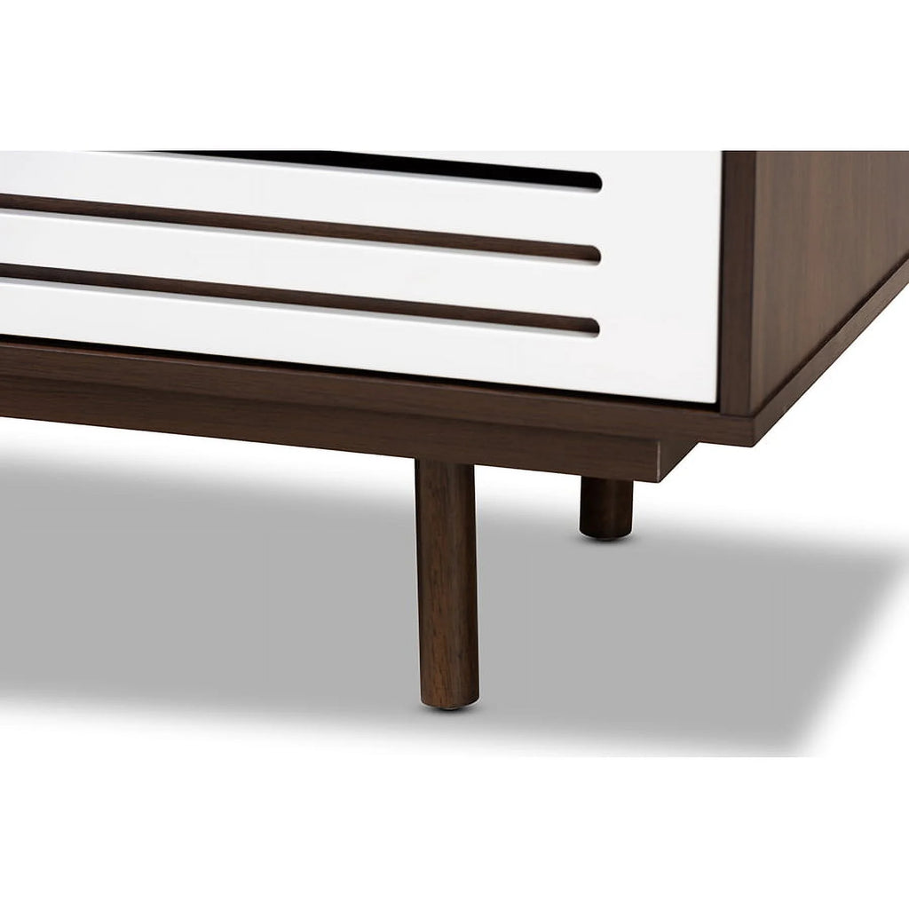 Walnut Brown and White 6-Drawer Wood Dresser V69668