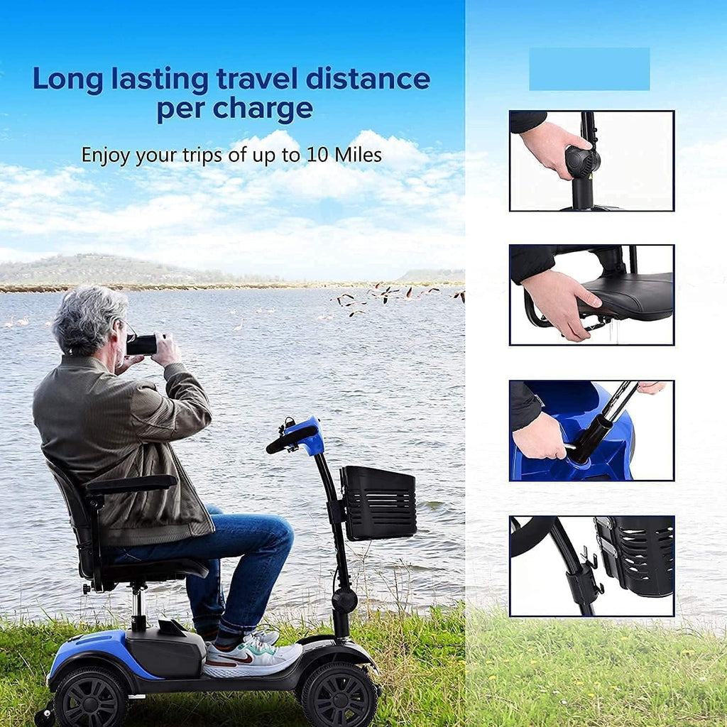 Blue 4 Wheel Folding Mobility Scooter C539