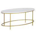 42" Wide Oval Coffee Table with Faux Marble Top H37309