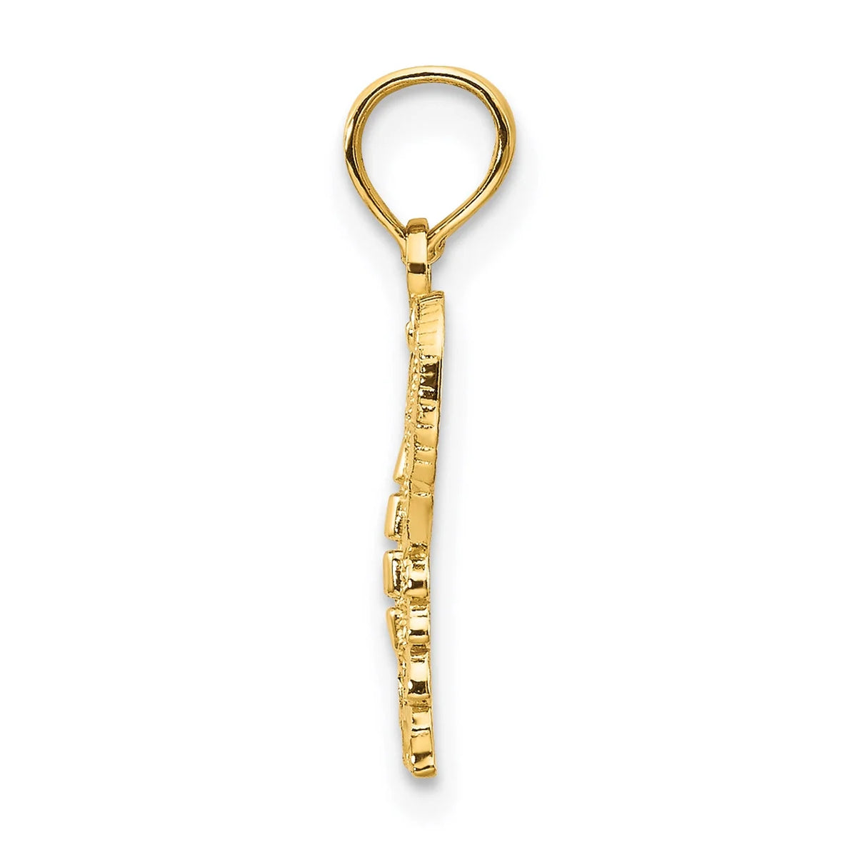 10K Yellow Gold Diamond-Cut Butterfly Pendant Charm with Rope Chain Necklace 18'' U696682