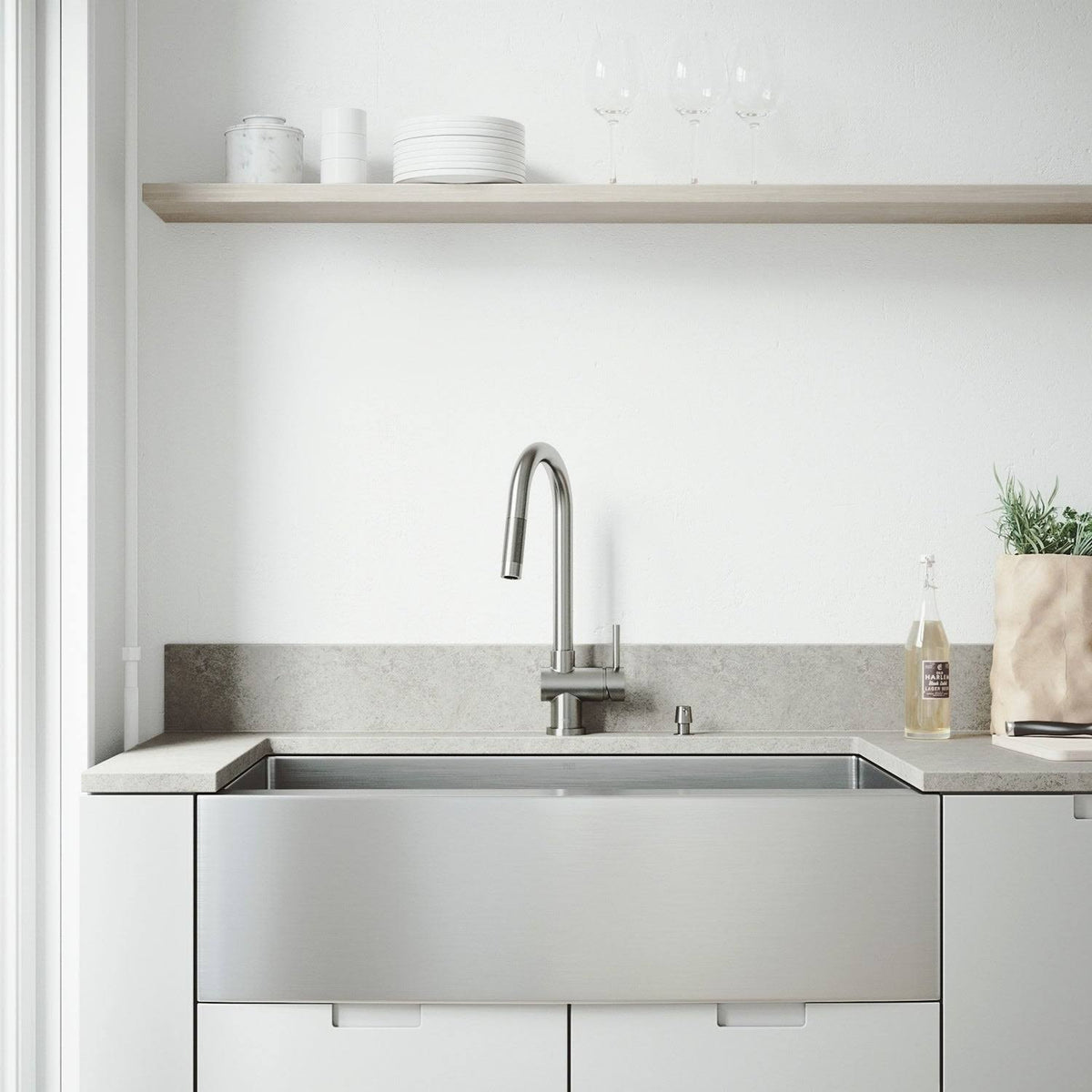 36-Inch Stainless Steel Kitchen Sink and Faucet Set E452