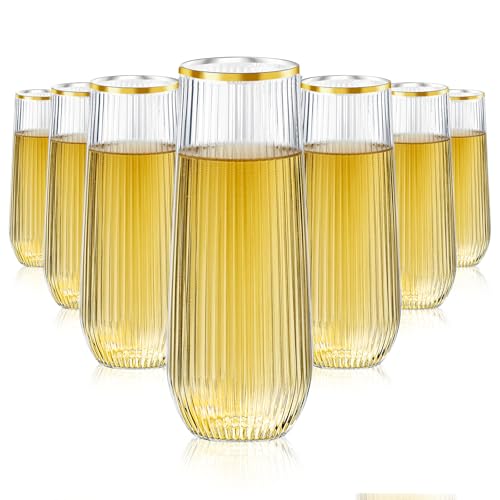48 Pack 9 Oz Clear Plastic Stemless Champagne Flutes N7530