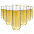 48 Pack 9 Oz Clear Plastic Stemless Champagne Flutes N7530