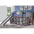 Twin Louver Low Loft with Slide and Zebra Tent Kit in Antique Grey Finish S294186