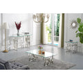 Glass Top Console Table with Chrome Base W56071