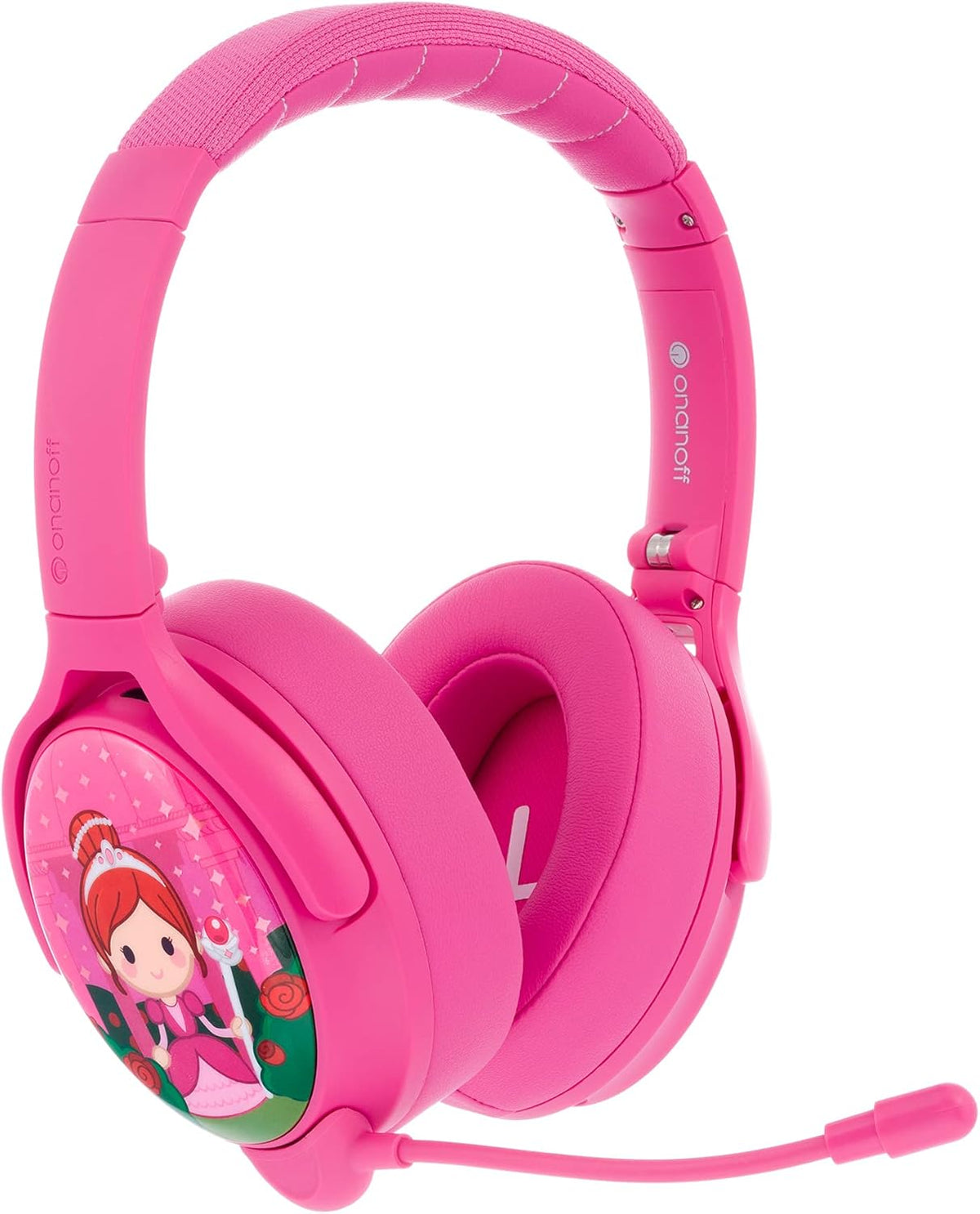 Snow White Over-Ear Bluetooth Headphones with Detachable Boom Microphone L9508