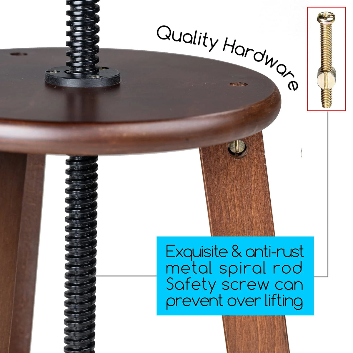 Adjustable Height Beechwood Wooden Drafting Stool D237
