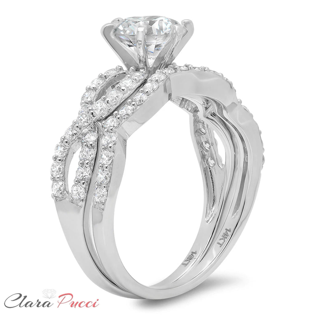 18K White Gold Engagement Ring with Natural Diamond A2573
