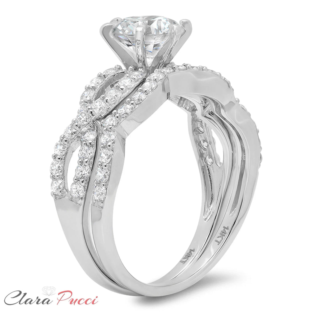 18K White Gold Engagement Ring with Natural Diamond A2573