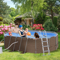 Brown Non-Inflatable Frame Swimming Pool O684